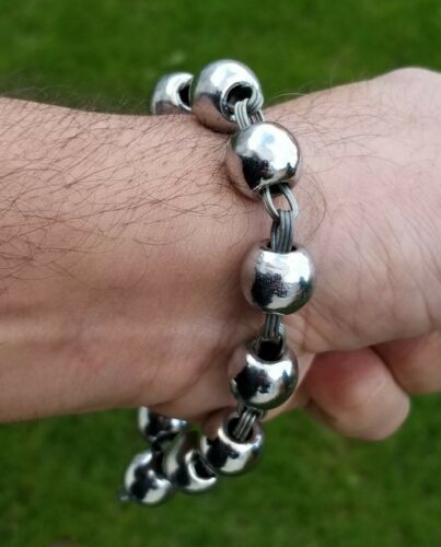 Verchromtes Stahl Meditation Gebetsperlen Talisman Sikh Simarna Armband B2 - Bild 4 von 12