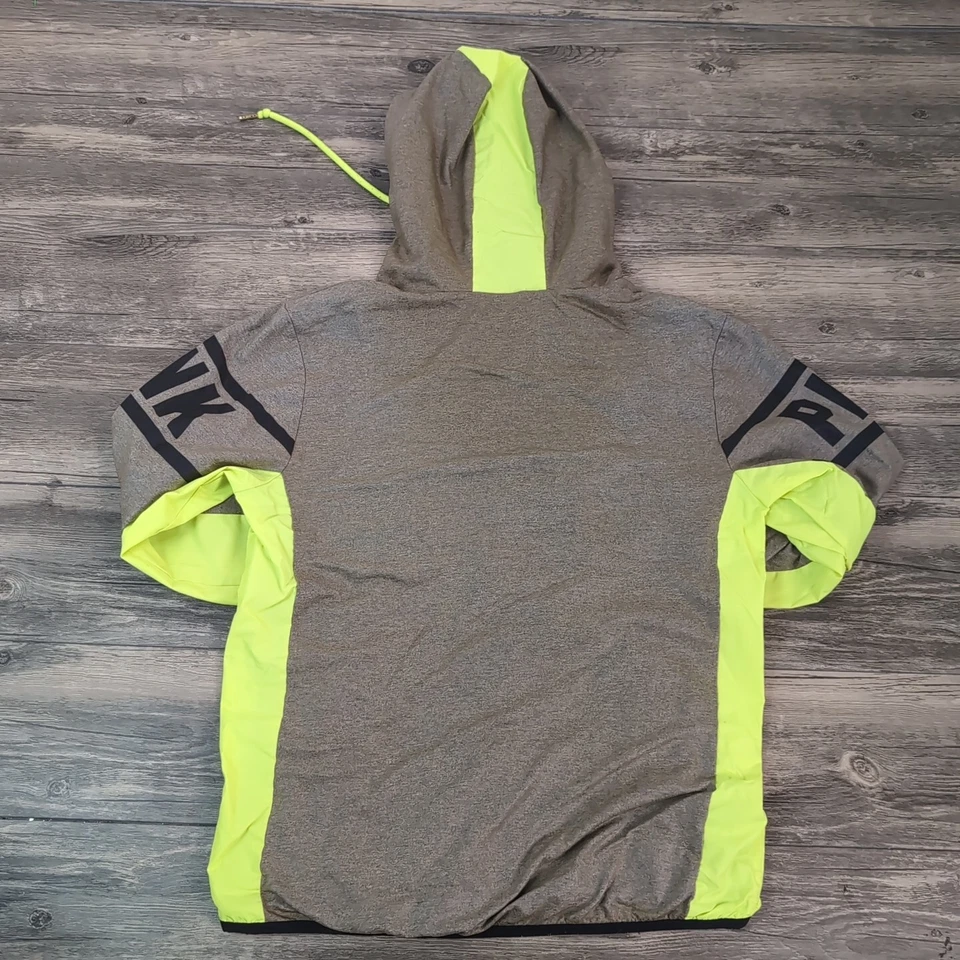 Jaqueta corta-vento feminina VS PINK forrada com zíper completo verde limão XS-S Victoria Secret - Imagem 2 de 4