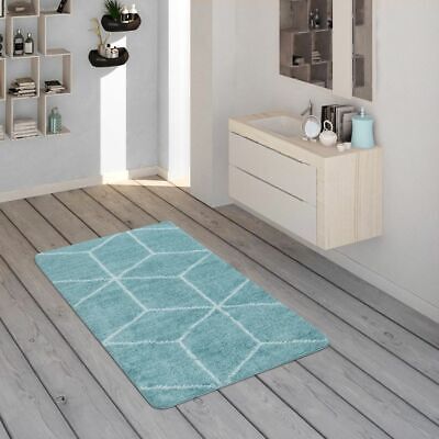 In Türkis Kurzflor-Teppich Für Badezimmer Einfarbig Kreis-Muster Badematte In Türkis Kurzflor-Teppich Für Badezimmer Einfarbig Kreis-Muster Badematte