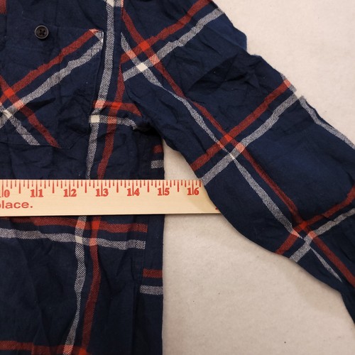 Sonoma Windowpane Flannel Long Sleeve Button Up Shirt Boys Size Medium M Blue - Picture 9 of 10