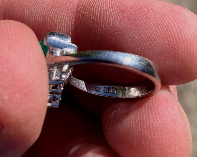 Vintage Solid 925 Sterling Silver Ring Cabochon E… - image 5