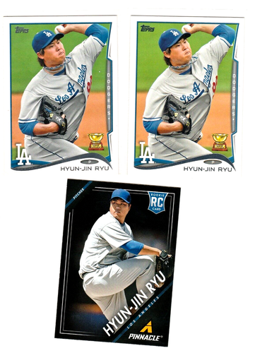 2013 pinnacle "hyun-jin-ryu" rc,2014 topps rc gold cup{X2} - Picture 2 of 4