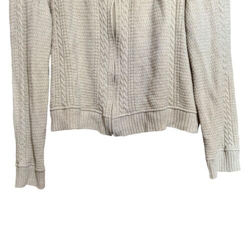 Cárdigan para mujer ST JOHN grande beige mezcla de lana grueso tejido cremallera suéter - Imagen 4 de 9