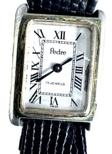 Vintage Women's Pedre Swiss 17 Jewel Roman Numeral Rectangle Face Watch