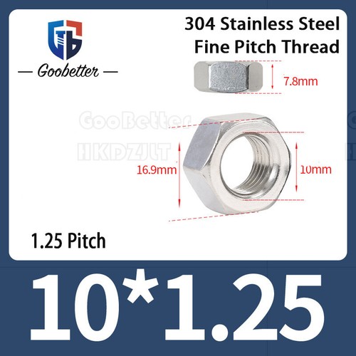 M1 M2 M2.5 M3 M4 M5 M6 M8 M10 M12 - M64 Hex Full Nuts Stainless Steels Grade 6.8 - Picture 87 of 102