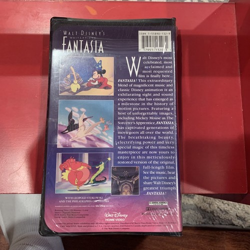 Walt Disney's Masterpiece Fantasia VHS 1991 Black Diamond Mickey Mouse Disney - Picture 2 of 4