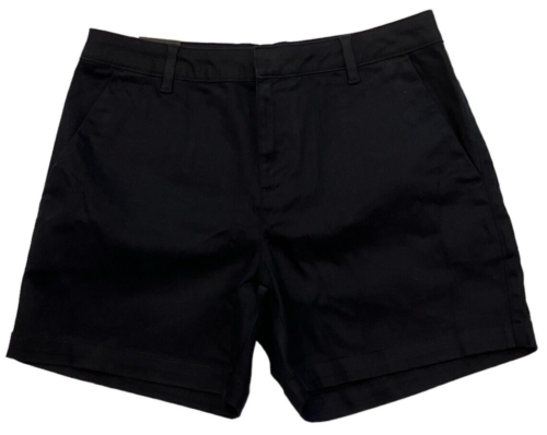 Banana Republic Shorts Women 12 Black Chino Stretch Flat Front Belt Loops Preppy