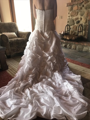 PALLAS ATHENA WHITE SZ 14 BEADED $600 NWT WEDDING GOWN DRESS - Picture 5 of 11