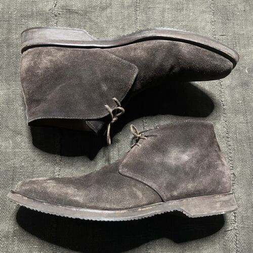 Ermenegildo Zegna Suede Chukka Boots Mens Size 11 EE Brown Lace Up Made In Italy - Picture 2 of 14