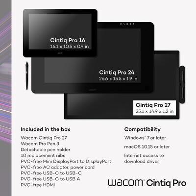 Wacom Cintiq Pro 27 Creative Pen Display, New 753218985057| eBay