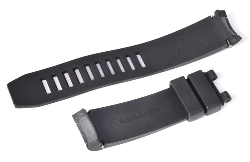 Omega Seamaster Black Rubber 98000087 Mens 21mm to 20mm Watch Strap Band - Picture 9 of 11