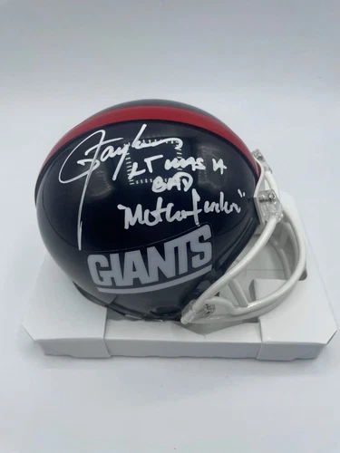 Lawrence Taylor Autographed Retro vsr4 Mini Helmet with BMF Inscription (Beckett