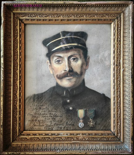 TB3001 - PASTELL - PORTRÄT eines Adjutanten des 41. RIC - 1914 von Maxime FAIVRE