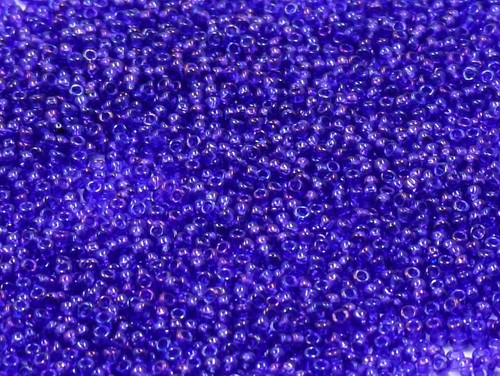 Perline semi vetro vintage TOHO Japan trasparente blu viola AB Iris 15/0 13 gr - Foto 2 di 3