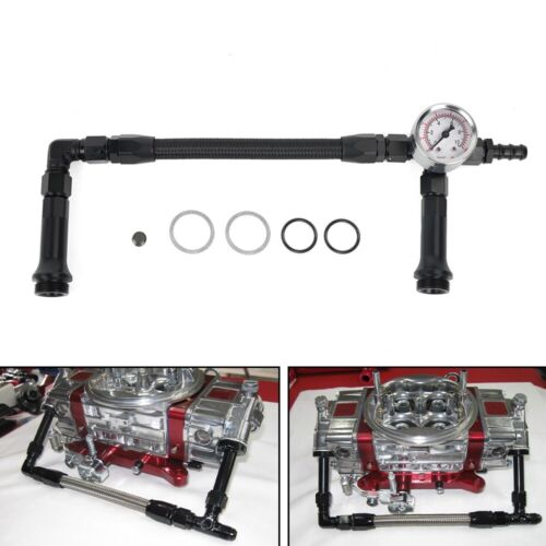 6AN Braided Dual Feed Carb Fuel Line Double Pump for 4150 Holley Carburetor - Picture 2 of 16