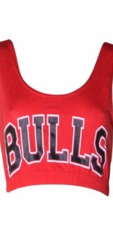 Women Bulls 33 Crop Vest Bra Top Varsity American Basketball Jersey T Shirt Tank - Picture 6 of 6