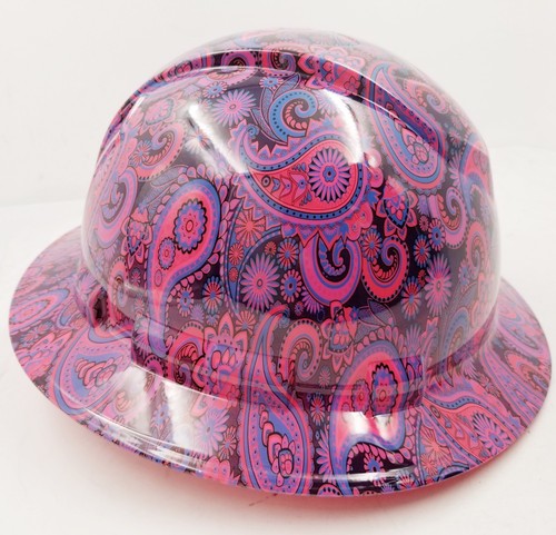 New Full Brim Hard Hat Custom Hydro Dipped HOT PINK Brad Paisleys .Free Shipping - Picture 2 of 4