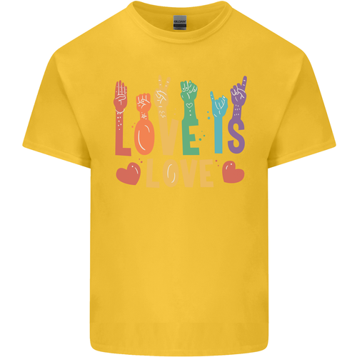 LGBT Sign Language Love Is Gay Pride Day Kids T-Shirt Childrens - Picture 65 of 77