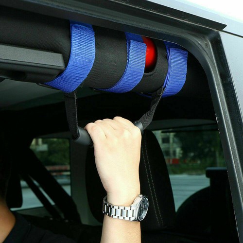 Fits Jeep Wrangler JL JK TJ Blue Roll Grab Handles Bar Off Road Accessories 4pcs - Picture 6 of 6