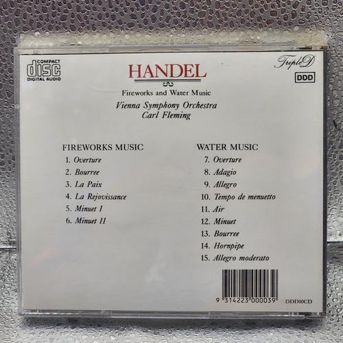 Handel Fireworks And Water Music - Vienna Symphony Orchestra Catl Fleming CD - Picture 2 of 3