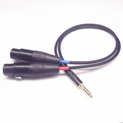 Cavo cuffie placcato argento da 4,4 mm a 3 pin XLR 2 spine bilanciate donna cavo AUX~ - Foto 5 di 5