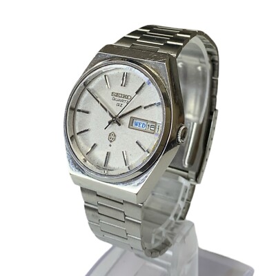 SEIKO Quartz QZ 0923-8040 DayDate Silver Case Silver Dial