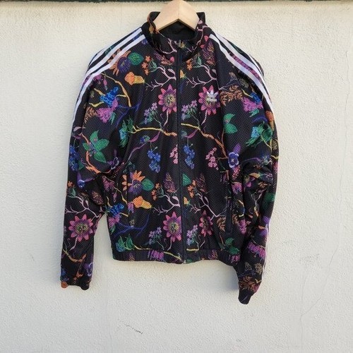 Adidas Women's Poisonous Reversible Garden Mesh Floral Jacket Black Size XS - Picture 2 of 9