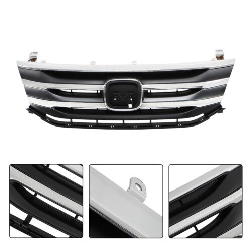 Front Black Grill Grille w/ Chrome Molding Trim For Honda Odyssey 2011 2012 2013 - Picture 8 of 21