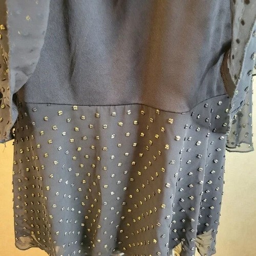 Show me your Mumu size XS Blouse women elastic stretch lining texture tiered - Picture 7 of 14