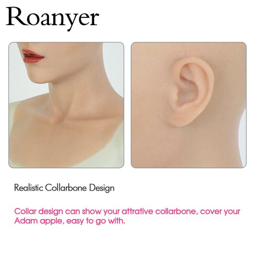 Roanyer Realista Silicona Auriculares Mujer Maquillaje Capucha Travesti Cosplay - Imagen 5 de 12