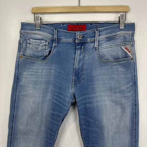 Replay Anbass Jeans Herren W33 L33 (Etikett 34/32) Blau Slim Skinny Stretch D... - Bild 3 von 15