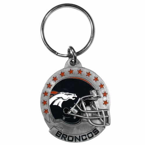 Denver Broncos 3-D Helmet Metal Key Chain NFL Football (Round) - Picture 3 of 3