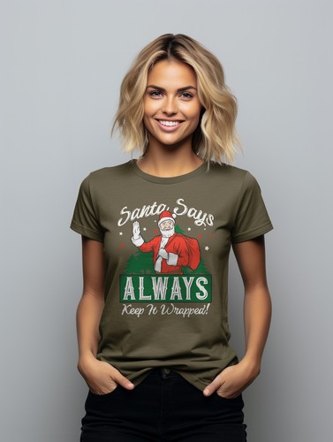 Santa Says Always Keep It Wrapped T-Shirt - lustig und festlich! Lustiges T-Shirt, Un - Bild 17 von 45