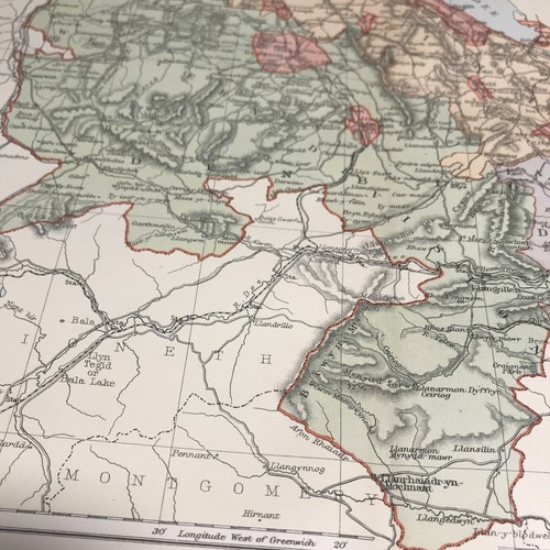 1800 Denbigh and Flint 1895 Antique County Map 10x12.5" - Picture 7 of 20