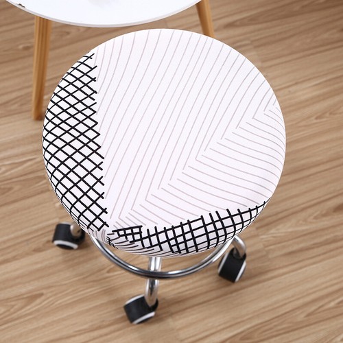 Bar Stool Cover Stretch Round Chair Cover Washable Chair Seat Cushion Slipcover - Picture 23 of 28