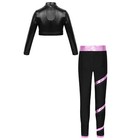 Kids Girls Shirt And Trousers Active Sports Outfit Skating Tracksuits Workout