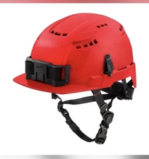$185 Milwaukee 48-73-1328 BOLT Red Type 2 Class C Front Brim Vented Helmet J0