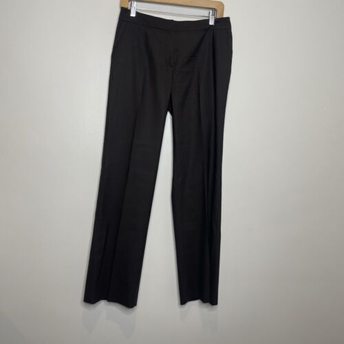 Max Mara Dress Pants Womens 10 Wool Blend Straight Leg Brown Flat Front - Picture 2 of 8