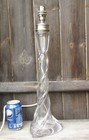 Vintage Tall Laura Ashley Murano Style Twisted Clear Art Glass Table Lamp Base
