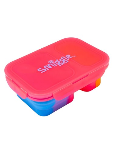 SMIGGLE SILICONE POP UP DUO LUNCHBOX SCHOOL TRAVEL GIFT 2 COMPARTMENT LEAK PROOF