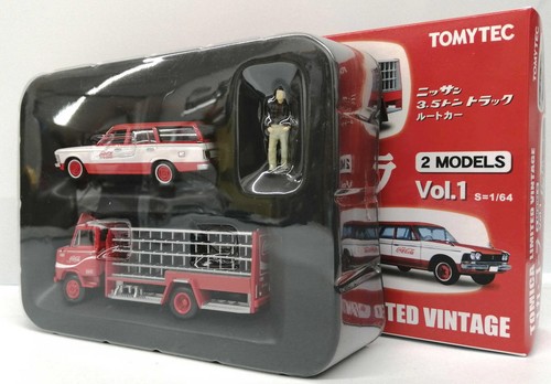 Tomy Tec Coca-Cola 2 Models Vol.1 Toyopet Crown Van & Truck Set New - Picture 2 of 5