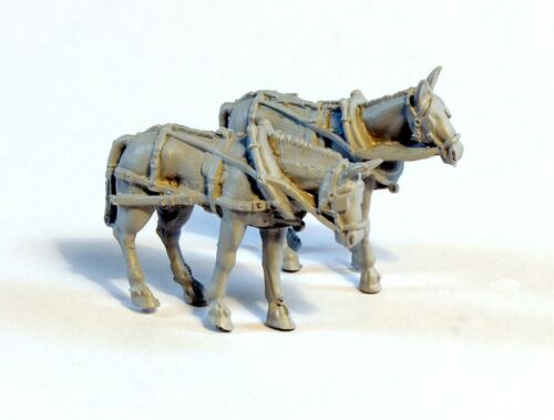Berkshire Valley Models HO/HOn3 1/87 Harnessed Mules 2/pkg #2162 - Picture 2 of 3