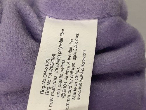 Animal Adventure 2004 Lavender 8.5" Teddy Bear Purple Nose - Picture 3 of 6