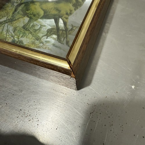 Emdur Wall Clock Buck Deer In Forest Winter Scene retro holographic 1984 works - Picture 4 of 10
