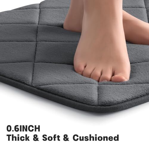  Bathroom Rug Set 3 Piece, Ultra Soft Memory Foam Bath Mat 3 pieces Dark Grey - Picture 6 of 7