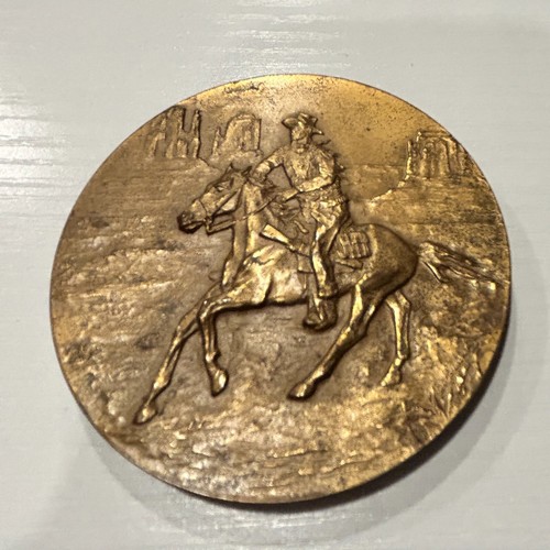 Moneda medallón conmemorativa americana de latón macizo 3" John Wayne 1979 regalo de papá - Imagen 6 de 9