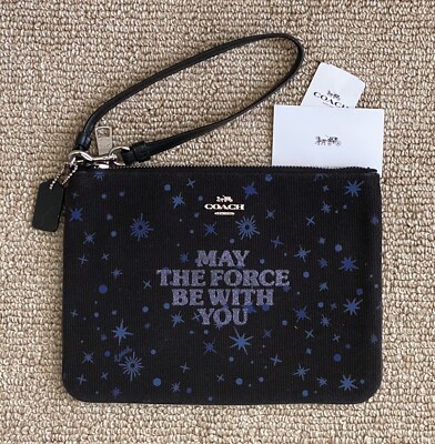 NWT STAR WARS X COACH GALLERY POUCH MAY THE FORCE BE WITH YOU