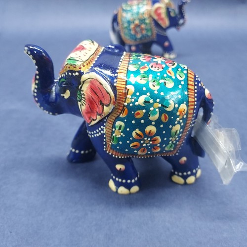 Vintage handbemalte Elefant Figur Rüssel Up 2er Set - Bild 11 von 15