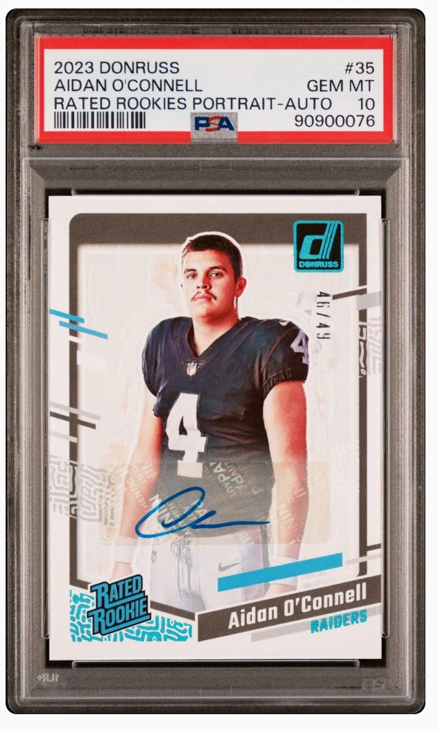 Aidan O'Connell Panini Donruss Rated Rookies Portrait #35 Autograph