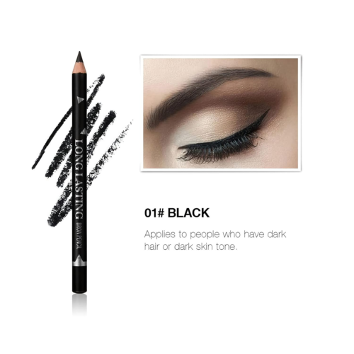 12 Pcs Black Eyebrow Pencil Eyeliner Set, Waterproof Eye Brow Pencil, Easy to Co - Picture 2 of 12